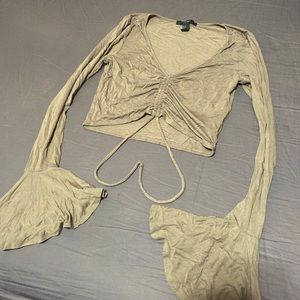 Cropped Bell Sleeve Top